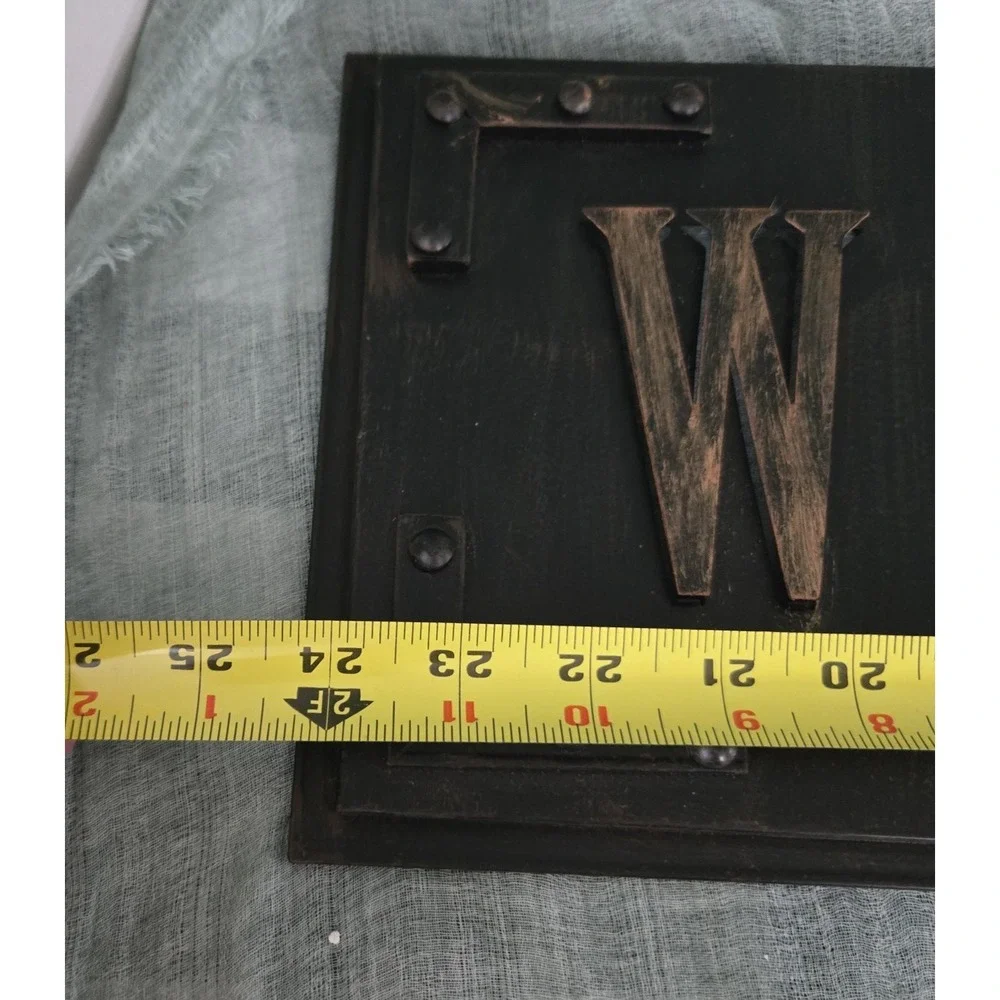 Rustic‎ Metal WELCOME Sign wth Raised Copper Color Letters Wall Mount Hanging